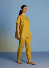 Aboli Patchwork Linen C-Ord Set-Ochre